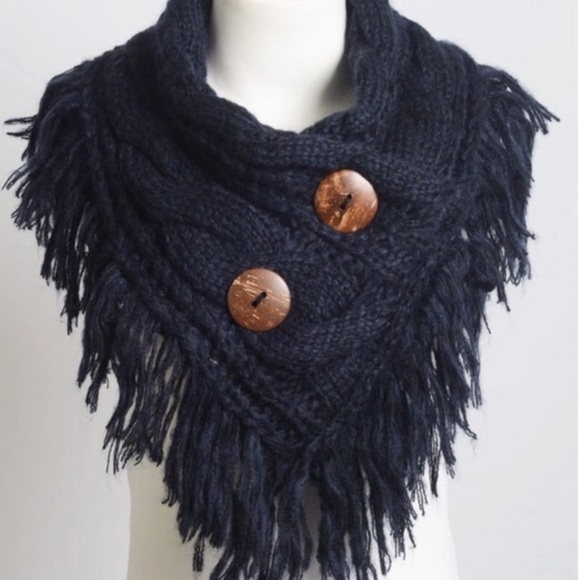 Accessories - 🔥SALE🔥Navy Blue Fringe Infinity Scarf